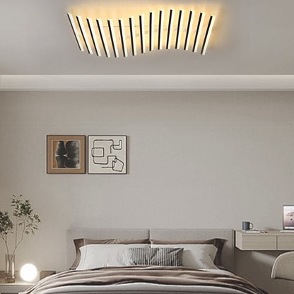 Minimalist Flush Mount Ceiling Light Metal Linear Living Room