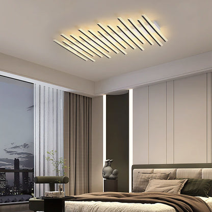 Minimalist Flush Mount Ceiling Light Metal Linear Living Room