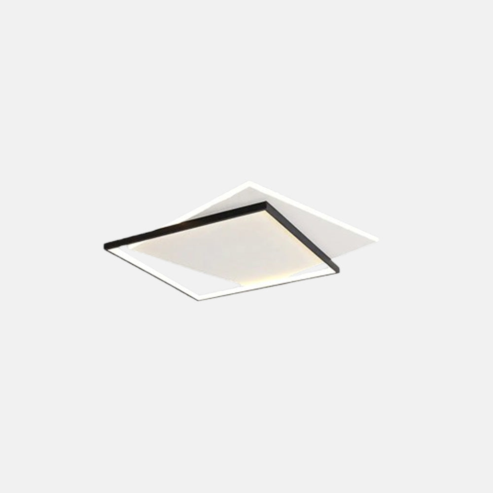 Modern Black Ceiling Light Metal Acrylic Square Living Room