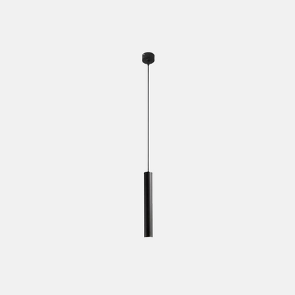 Minimalist Black Pendant Light Metal Cylindrical Bedroom