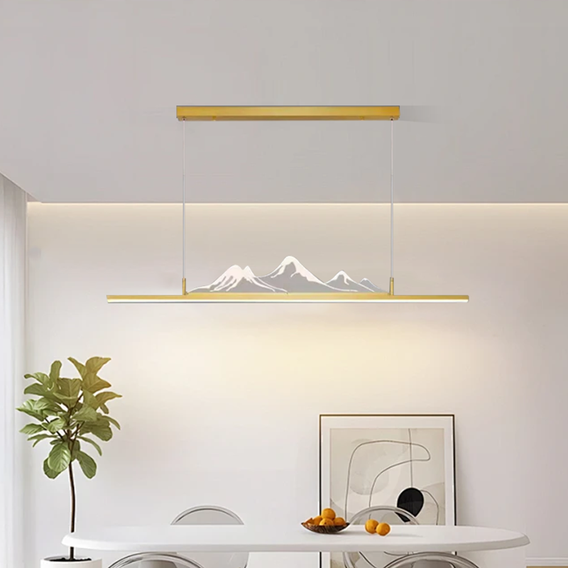 Modern Gold/Black Pendant Light Metal Acrylic Living Room