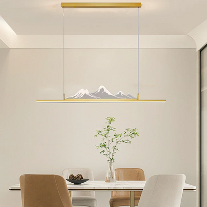 Modern Gold/Black Pendant Light Metal Acrylic Living Room