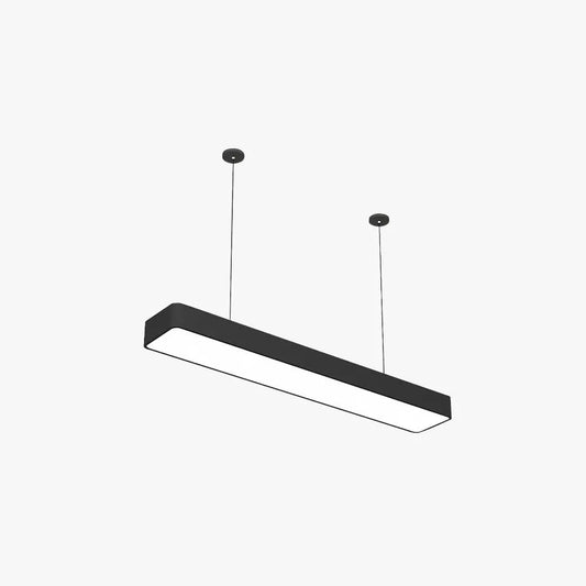 Minimalist Black Pendant Light Acrylic Rectangular Study Room