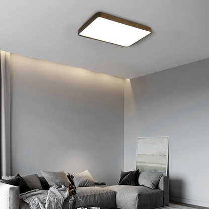 Modern Walnut Ceiling Light Acrylic Round Bedroom