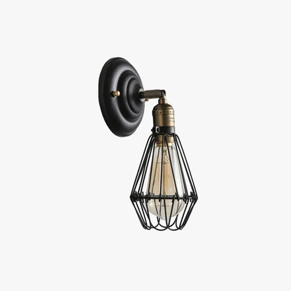 Industrial Black/Rust Wall Lamp  Metal Lantern Living Room