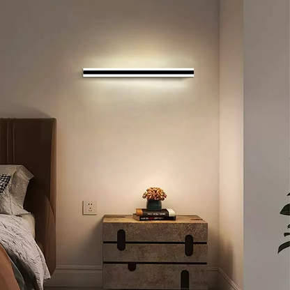 Minimalist Black Wall Lamp Metal Acrylic Linear Bathroom