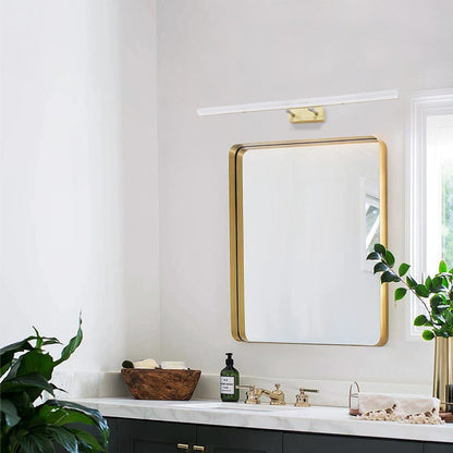 Minimalist Mirror Front Wall Lamp Wood Metal Linear Bathroom