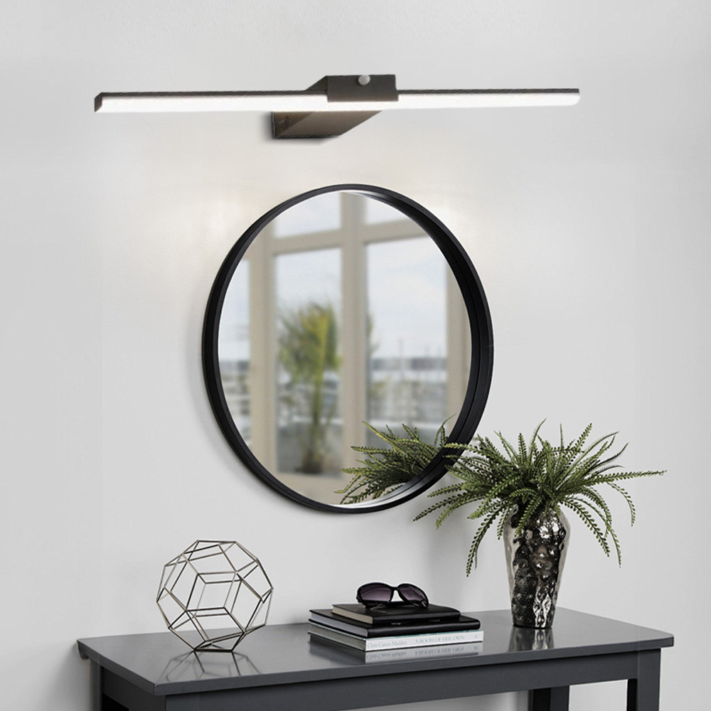 Minimalist White/Black Wall Lamp Metal Acrylic Linear Bathroom