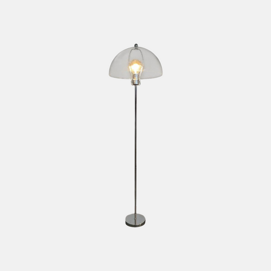 Modern Glass Half Globe Floor Lamp 