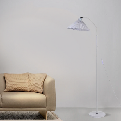 Minimalist White Floor Lamp Metal Hooded Living Room