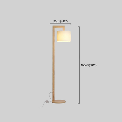 Nordic Log Color Floor Lamp Wood Hooded living Room