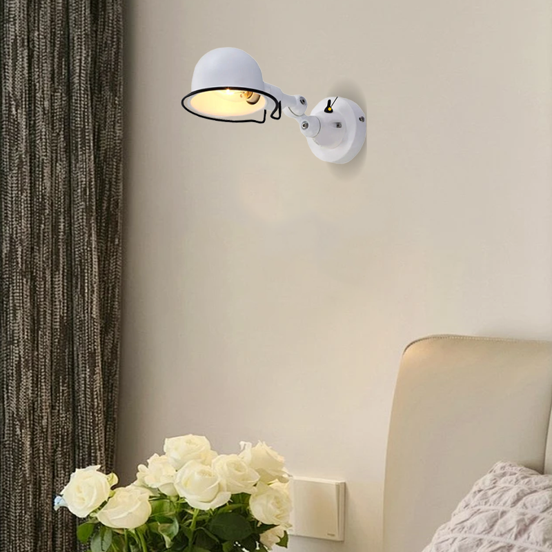 Modern Black/White Wall Lamp Metal Globular Bedroom