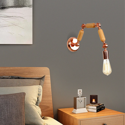 Modern Rose Gold Wall Lamp Metal Teardrop Bedroom