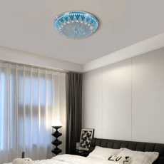 Mid Century White/Yellow Ceiling Light Metal Glass Bedroom