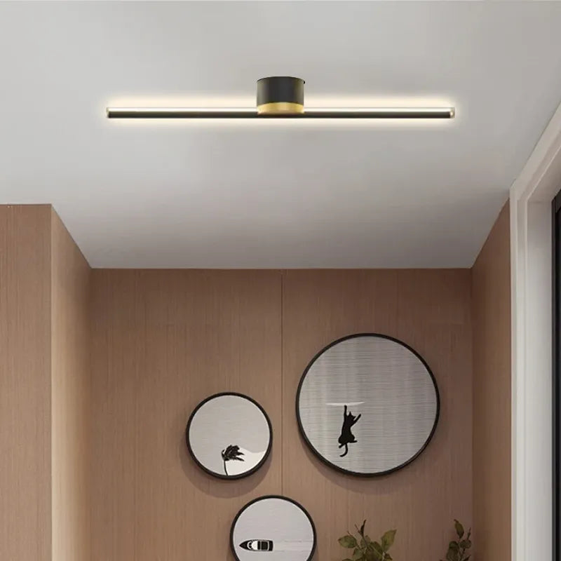 Modern Black Ceiling Light Linear Aisle 80cm A