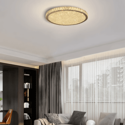 Royal Clear/Amber Ceiling Light Crystal Round Living Room