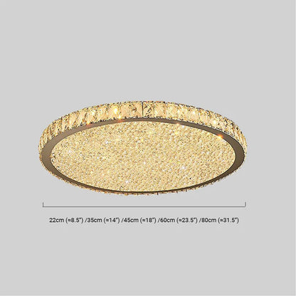 Royal Clear/Amber Ceiling Light Crystal Round Living Room