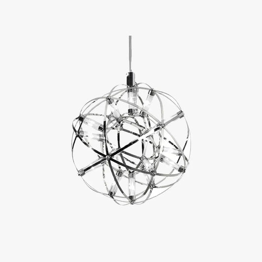 Modern Metal Globular Chrome Pendant Light Living Room