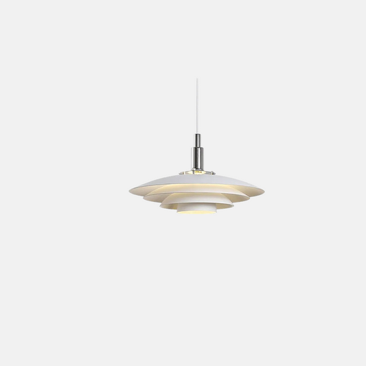 Modern White Pendant Light Metal Frisbee Kitchen