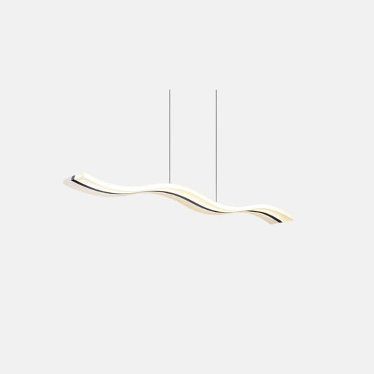 Minimalist White Pendant Light Acrylic Wave Dining Room