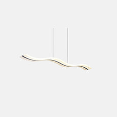 Minimalist White Pendant Light Acrylic Wave Dining Room