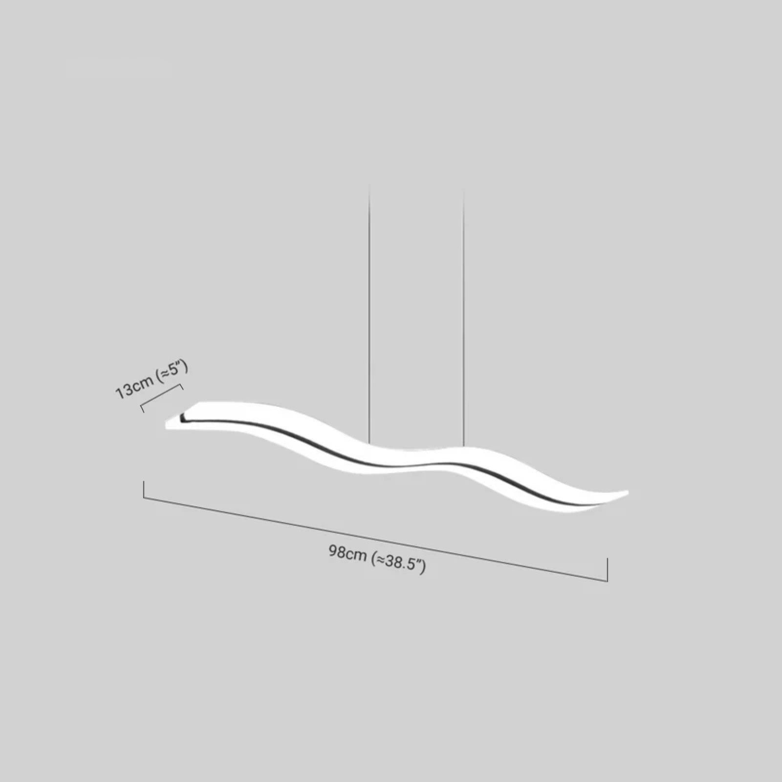 Minimalist White Pendant Light Acrylic Wave Dining Room