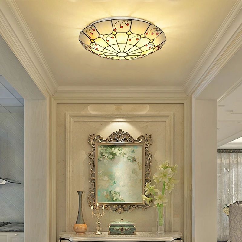 Vintage Multicolor Ceiling Light Metal Glass Living Room Bedroom