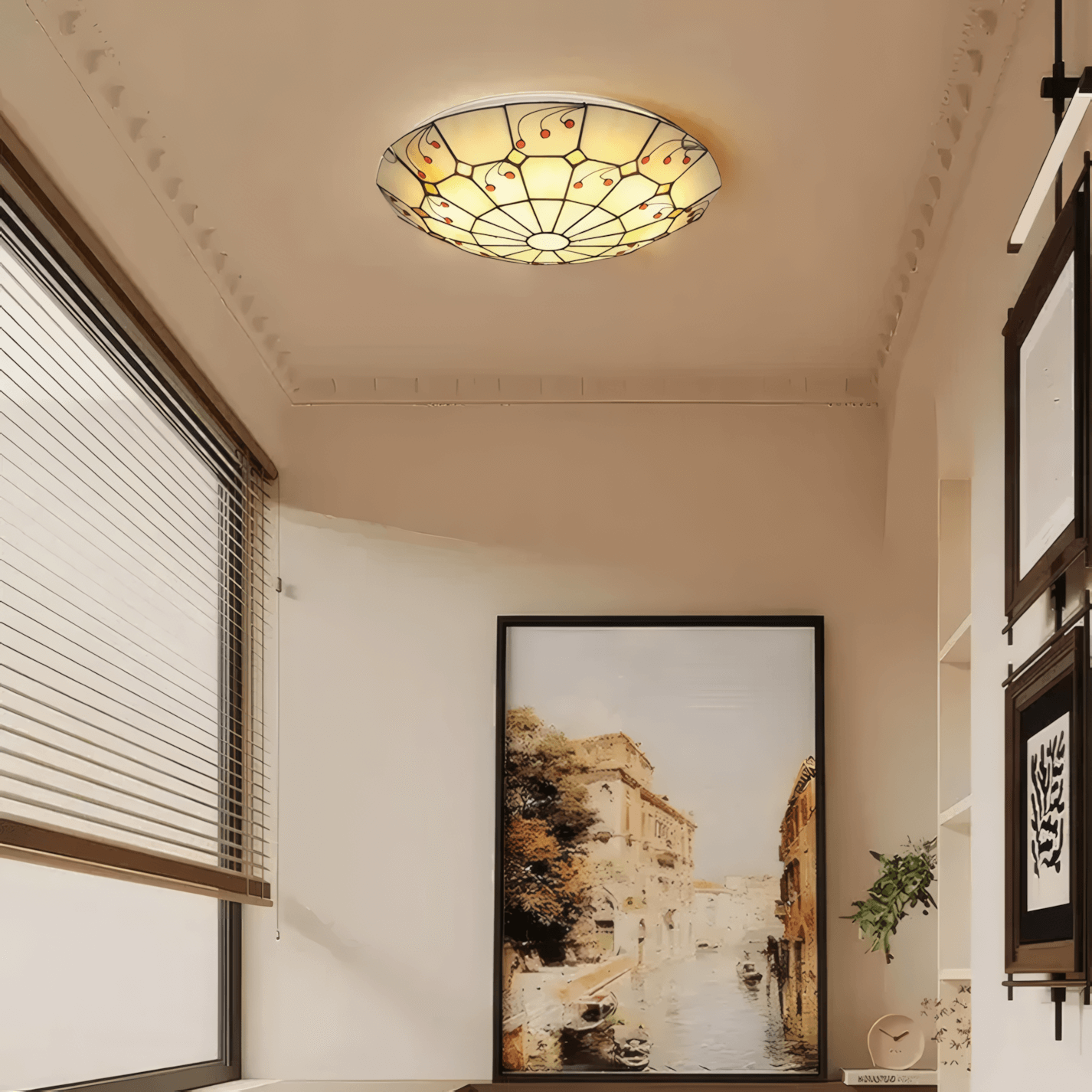 Vintage Multicolor Ceiling Light Metal Glass Living Room Bedroom