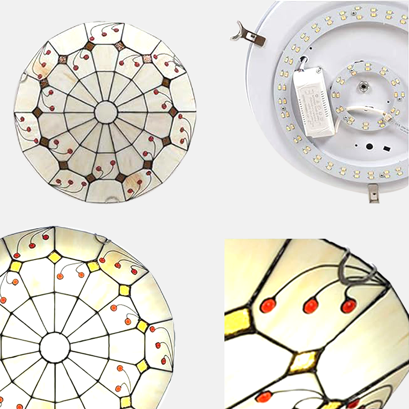 Vintage Multicolor Ceiling Light Metal Glass Living Room Bedroom