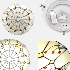 Vintage Multicolor Ceiling Light Metal Glass Living Room Bedroom