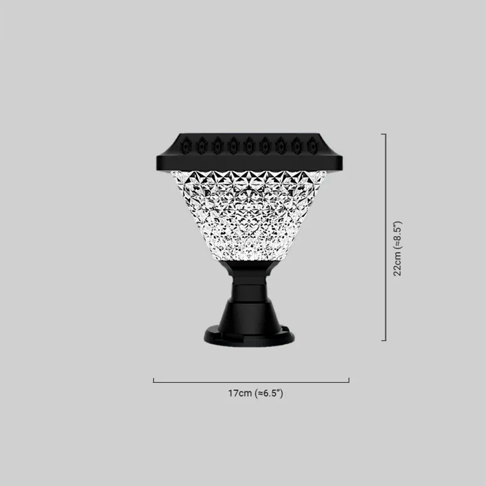 Art Deco Black Floor Lamp Acrylic Square Hexagon Outdoor