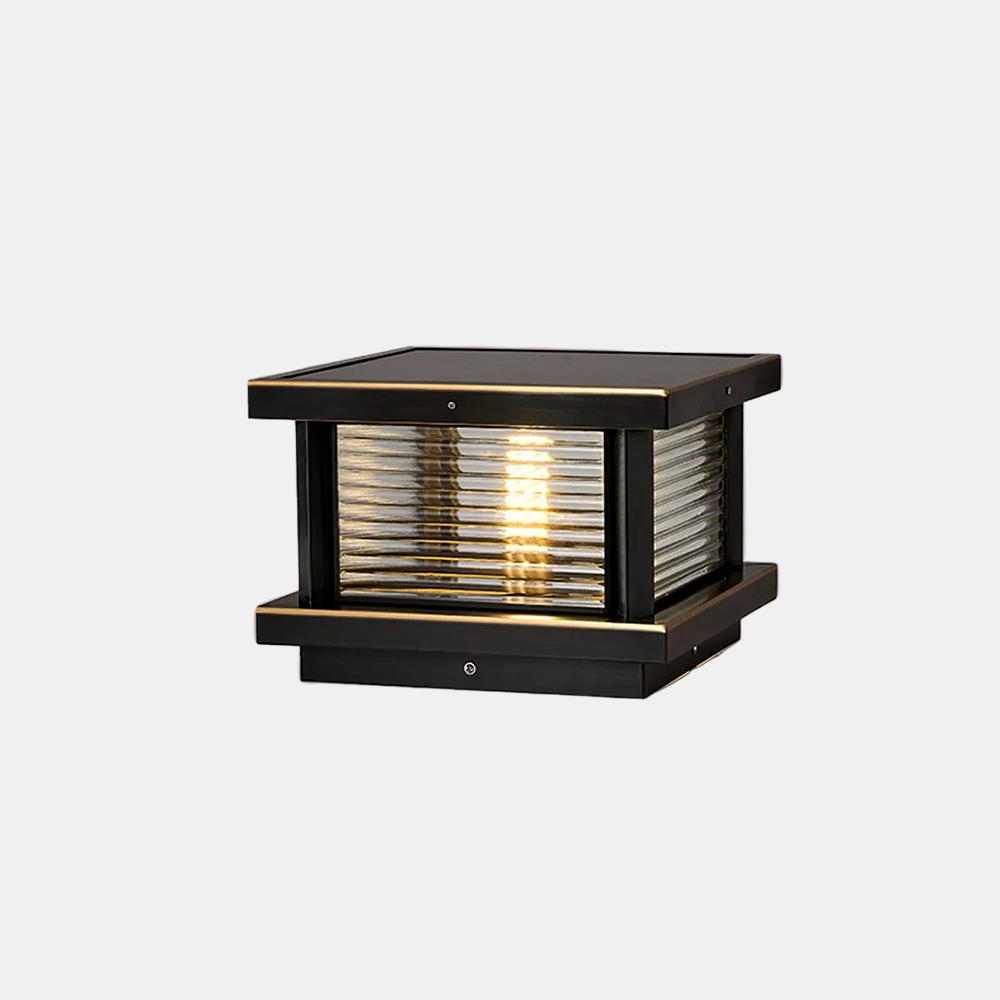 Modern Black/Brass/Bronze Outdoor Lamp Metal Glass Square Outdoor