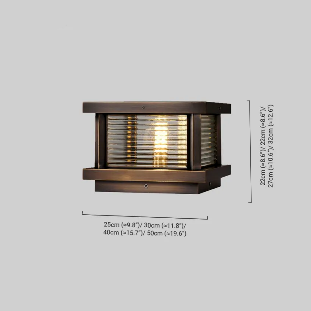 Modern Black/Brass/Bronze Outdoor Lamp Metal Glass Square Outdoor