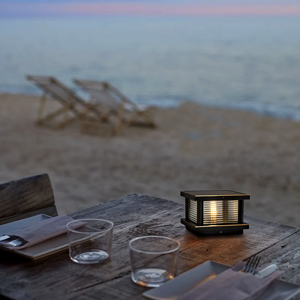Modern Black/Brass/Bronze Outdoor Lamp Metal Glass Square Outdoor