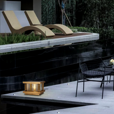 Modern Black/Brass/Bronze Outdoor Lamp Metal Glass Square Outdoor