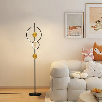 Modern Black Floor Lamp Metal Acrylic LIving Room