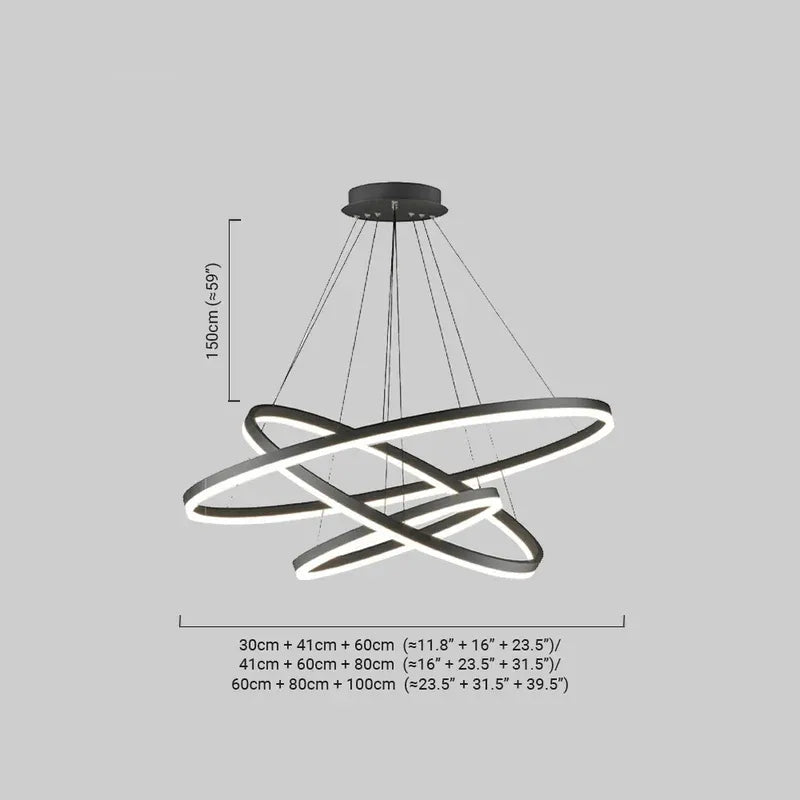 Modern Black Pendant Light Metal Acrylic Living Room