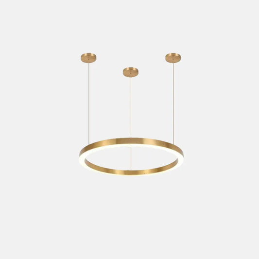 Modern Gold Pendant Light Metal Acrylic Annular Living Room