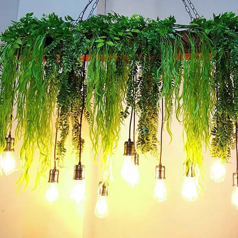 Close-up of Decorative Green Pendant Light 