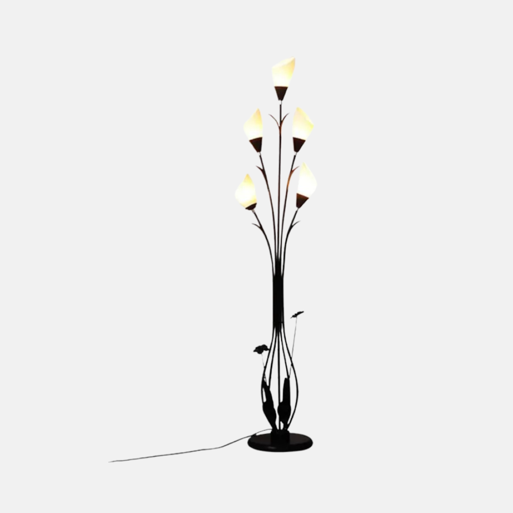 Art Deco Black Flower Floor Lamp