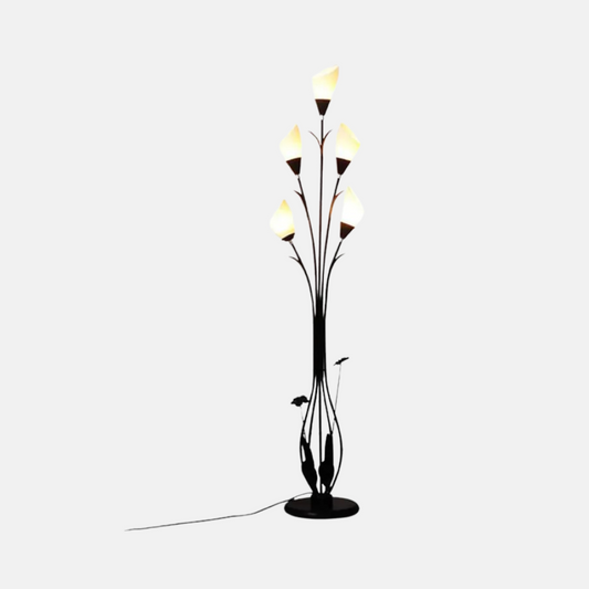 Art Deco Black Flower Floor Lamp
