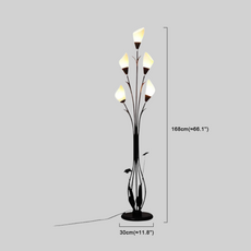 Art Deco Black Flower Floor Lamp Dimension