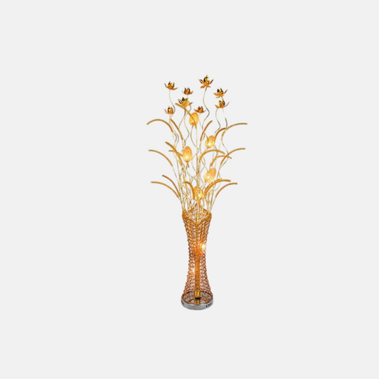 Art Deco Gold Floral - themed Floor Lamp