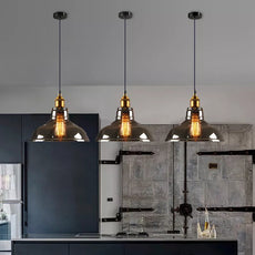 Industrial Gray Pendant Light Geometric Kitchen Island Room D