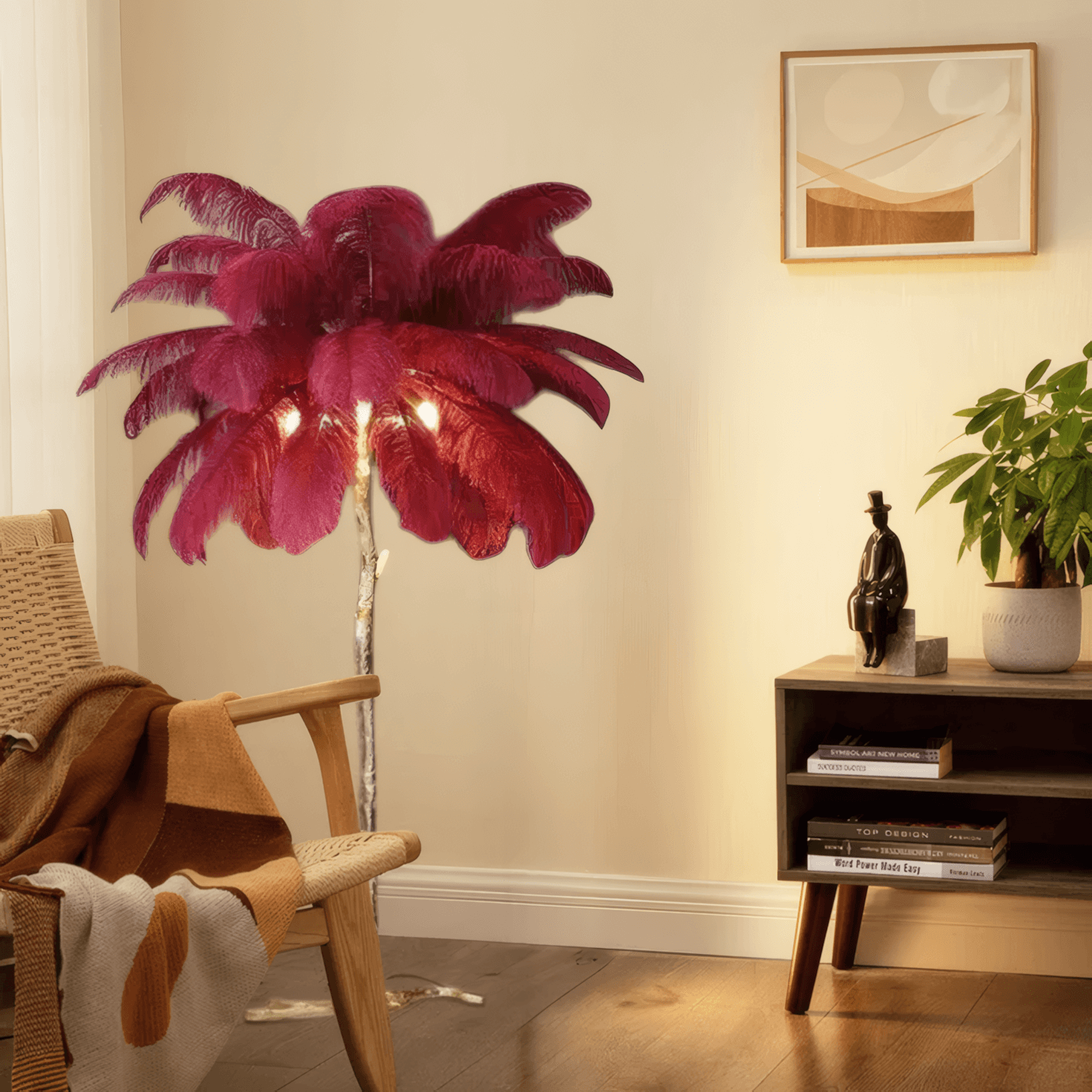 Art Deco 10 Color Floor Lamp Feather Dendritic Living Room