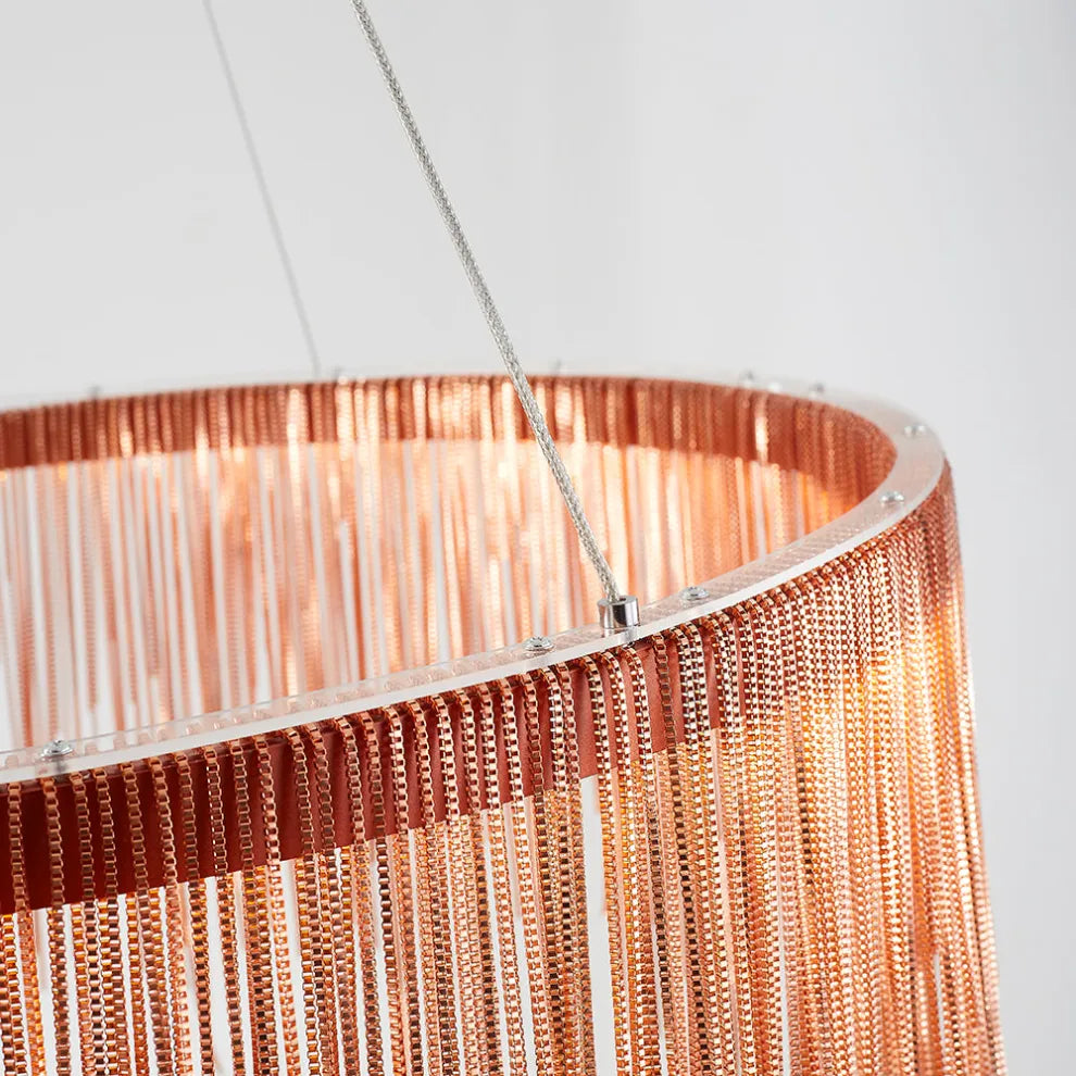 Royal Rose Gold Pendant Light Tassel 