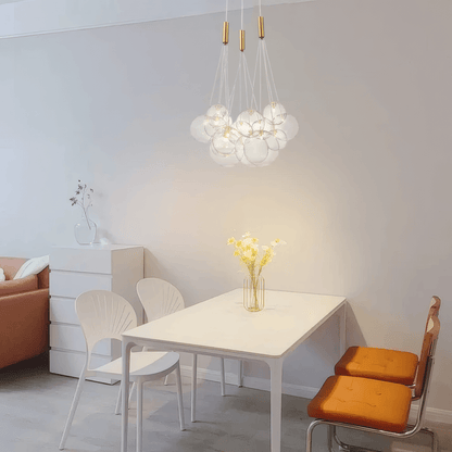 Designer Clear Pendant Light Glass Bubble Dining Room