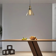 Industrial Amber Pendant Light Geometric Dining Room B