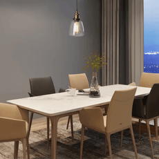 Industrial Clear Pendant Light Geometric Dining Room A