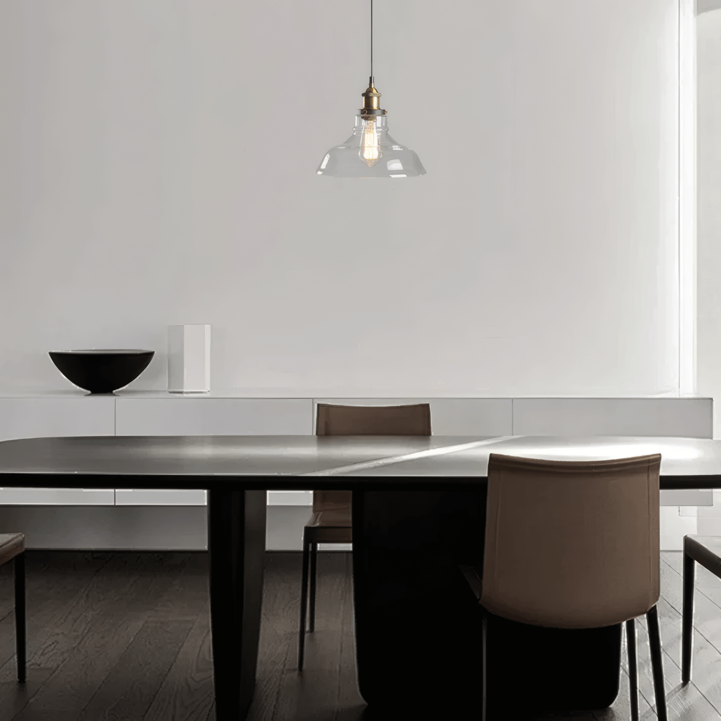 Industrial Clear Pendant Light Geometric Dining Room D